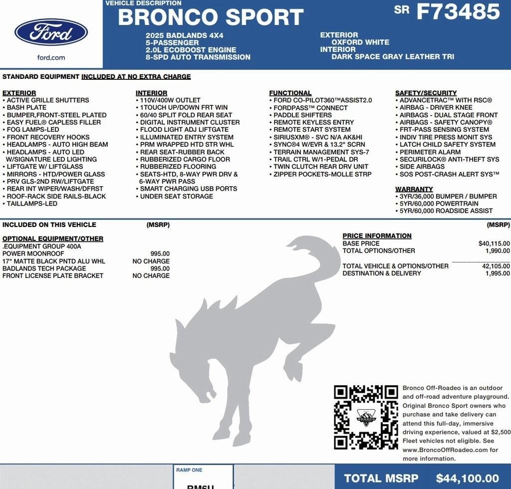 2025 Ford Bronco Sport Badlands 4x4