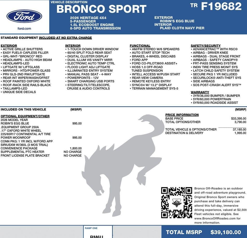 2026 Ford Bronco Sport Heritage 4x4