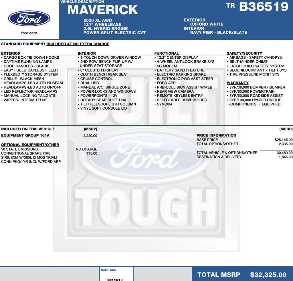 2026 Ford Maverick XL AWD SuperCrew