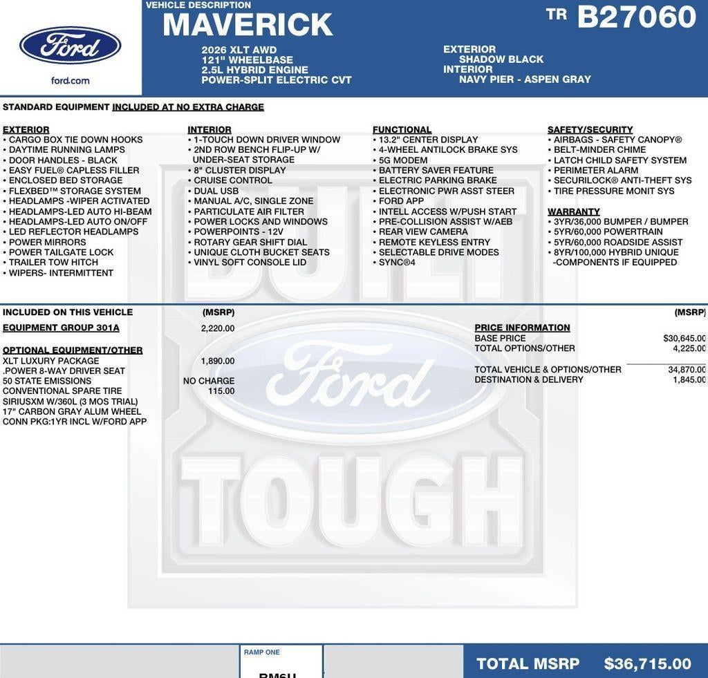 2026 Ford Maverick XLT AWD SuperCrew