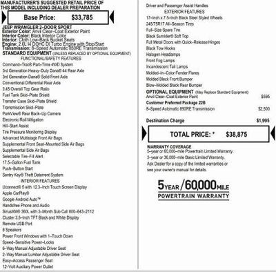2026 Jeep Wrangler WRANGLER 2-DOOR SPORT