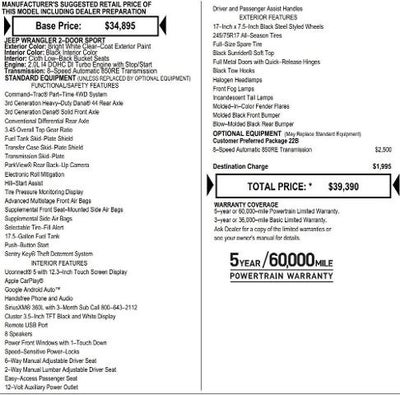 2026 Jeep Wrangler WRANGLER 2-DOOR SPORT