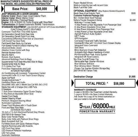 2026 Jeep Wrangler WRANGLER 4-DOOR SAHARA