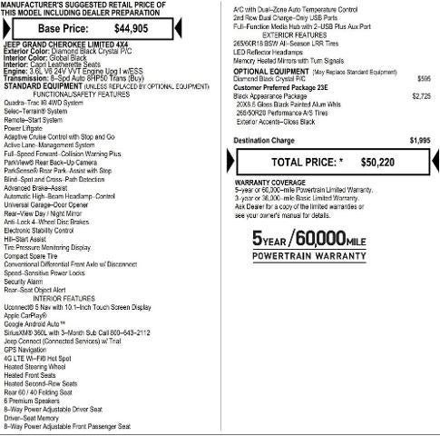 2025 Jeep Grand Cherokee GRAND CHEROKEE LIMITED 4X4