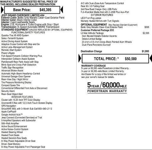 2026 Jeep Grand Cherokee GRAND CHEROKEE LIMITED 4X4