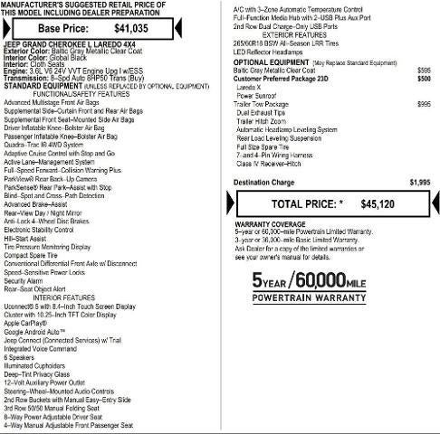 2025 Jeep Grand Cherokee GRAND CHEROKEE L LAREDO X 4X4
