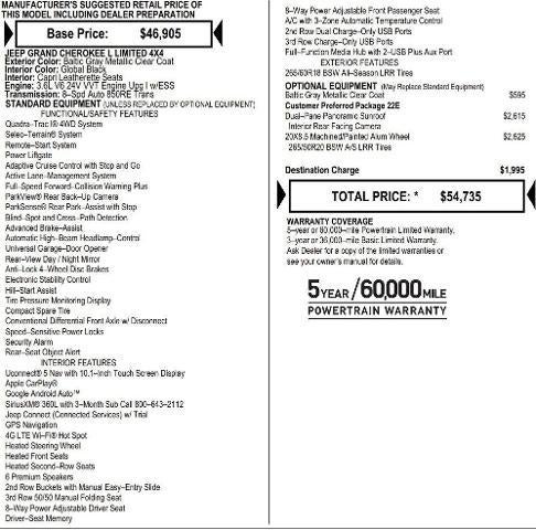 2025 Jeep Grand Cherokee GRAND CHEROKEE L LIMITED 4X4