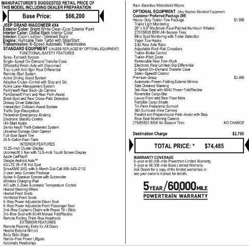 2026 Jeep Grand Wagoneer GRAND WAGONEER 4X4