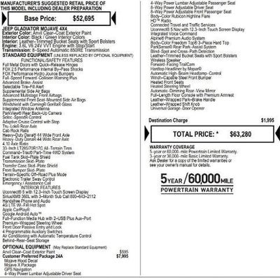 2026 Jeep Gladiator GLADIATOR MOJAVE X 4X4