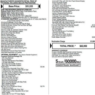 2025 RAM 1500 Big Horn Crew Cab 4x4 5'7' Box