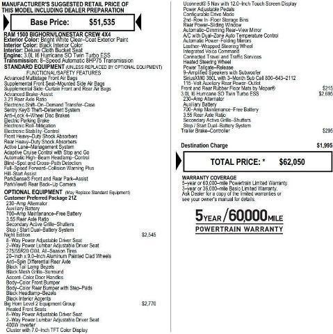 2025 RAM 1500 Big Horn Crew Cab 4x4 5'7' Box