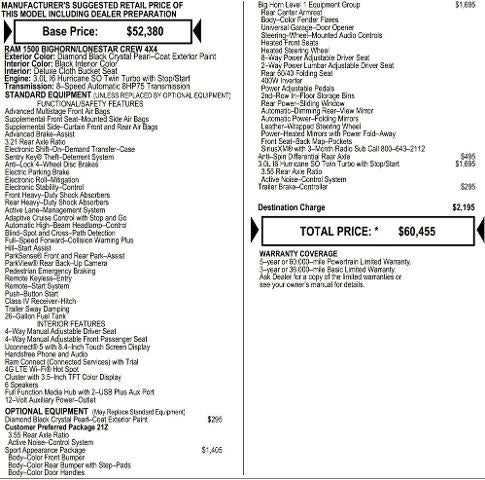 2026 RAM Ram 1500 RAM 1500 BIG HORN CREW CAB 4X4 5'7' BOX