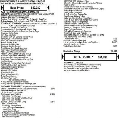 2026 RAM Ram 1500 RAM 1500 BIG HORN CREW CAB 4X4 5'7' BOX