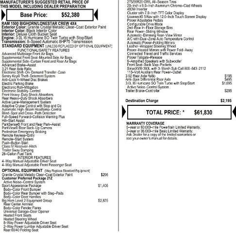 2026 RAM Ram 1500 RAM 1500 BIG HORN CREW CAB 4X4 5'7' BOX
