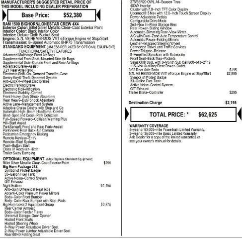 2026 RAM Ram 1500 RAM 1500 BIG HORN CREW CAB 4X4 5'7' BOX