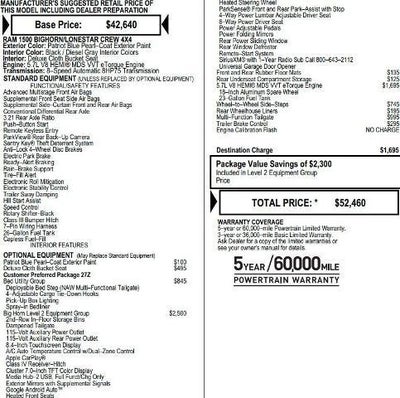 2020 RAM 1500 Big Horn Crew Cab 4x4 5'7' Box