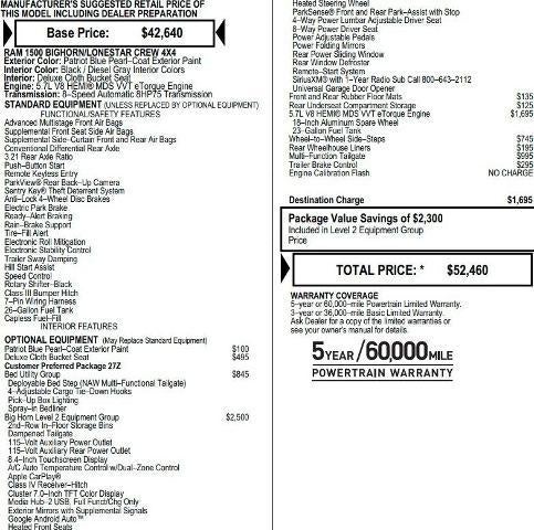 2020 RAM 1500 Big Horn Crew Cab 4x4 5'7' Box