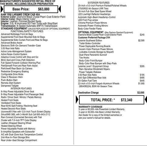 2026 RAM Ram 1500 RAM 1500 LARAMIE CREW CAB 4X4 5'7' BOX