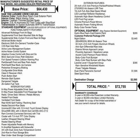 2026 RAM Ram 1500 RAM 1500 LARAMIE CREW CAB 4X4 5'7' BOX