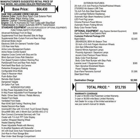 2026 RAM Ram 1500 RAM 1500 LARAMIE CREW CAB 4X4 5'7' BOX