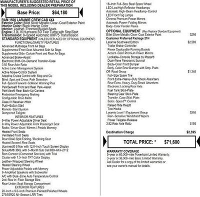 2026 RAM Ram 1500 RAM 1500 LARAMIE CREW CAB 4X4 5'7' BOX