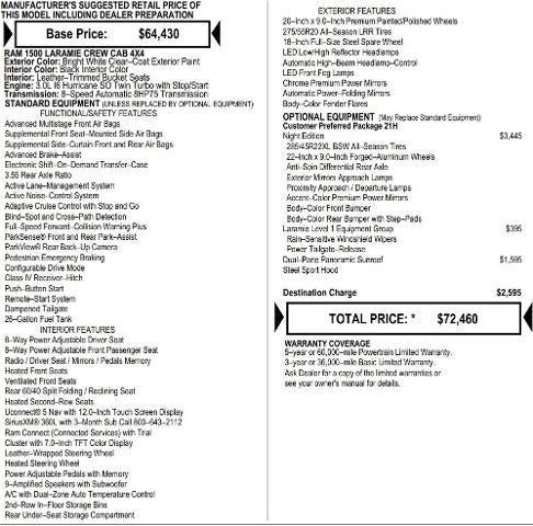 2026 RAM Ram 1500 RAM 1500 LARAMIE CREW CAB 4X4 5'7' BOX