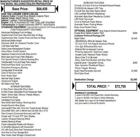 2026 RAM Ram 1500 RAM 1500 LARAMIE CREW CAB 4X4 5'7' BOX
