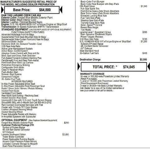 2026 RAM Ram 1500 RAM 1500 LARAMIE CREW CAB 4X4 5'7' BOX