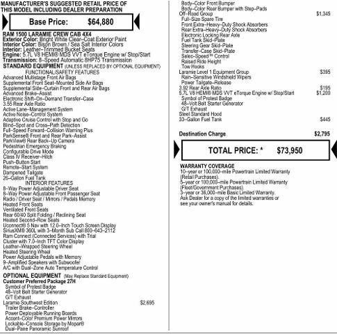 2026 RAM Ram 1500 RAM 1500 LARAMIE CREW CAB 4X4 5'7' BOX