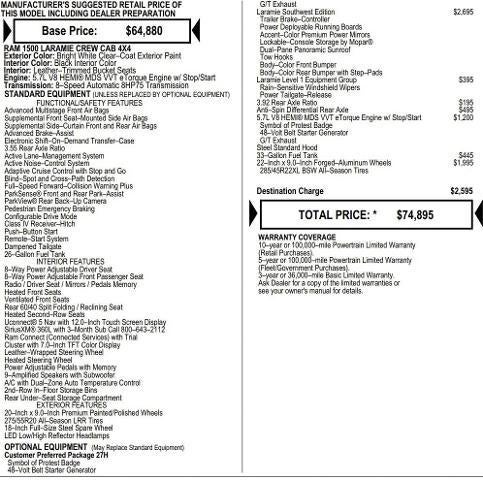 2026 RAM Ram 1500 RAM 1500 LARAMIE CREW CAB 4X4 5'7' BOX