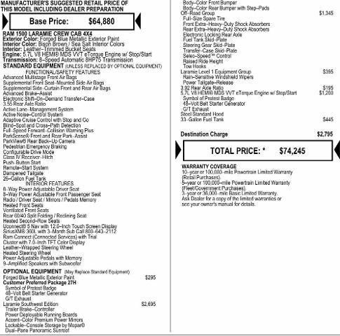 2026 RAM Ram 1500 RAM 1500 LARAMIE CREW CAB 4X4 5'7' BOX