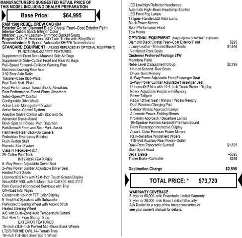 2026 RAM Ram 1500 RAM 1500 REBEL CREW CAB 4X4 5'7' BOX