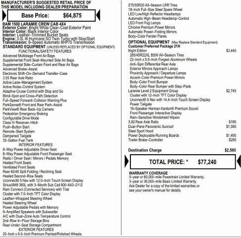 2026 RAM Ram 1500 RAM 1500 LARAMIE CREW CAB 4X4 6'4' BOX