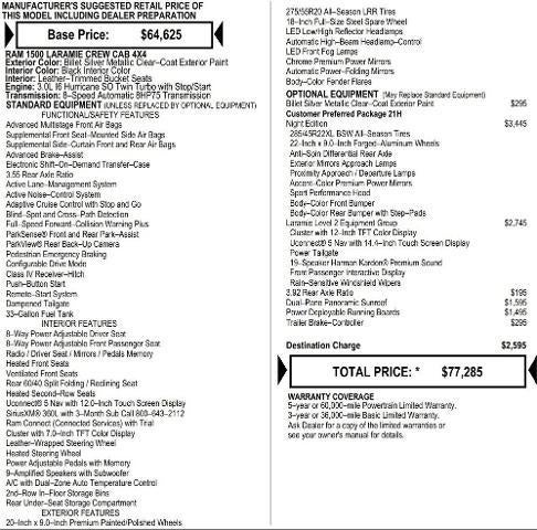 2026 RAM Ram 1500 RAM 1500 LARAMIE CREW CAB 4X4 6'4' BOX