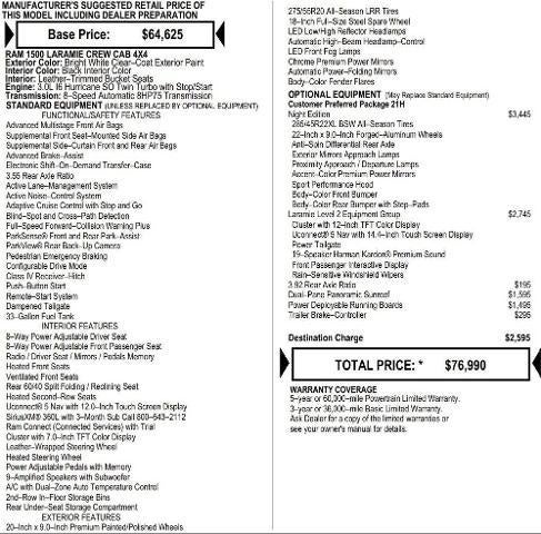 2026 RAM Ram 1500 RAM 1500 LARAMIE CREW CAB 4X4 6'4' BOX