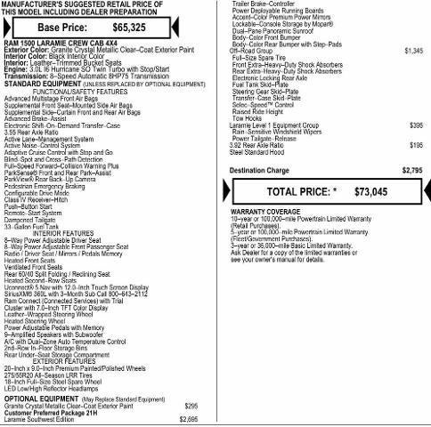 2026 RAM Ram 1500 RAM 1500 LARAMIE CREW CAB 4X4 6'4' BOX