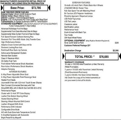 2026 RAM Ram 1500 RAM 1500 RHO CREW CAB 4X4 5'7' BOX