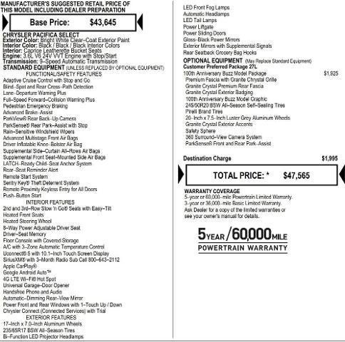 2026 Chrysler Pacifica PACIFICA SELECT