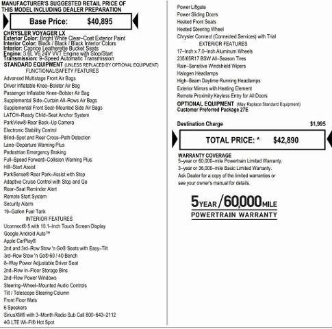 2026 Chrysler Voyager VOYAGER LX