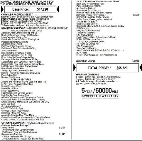 2026 Chrysler Pacifica PACIFICA SELECT AWD