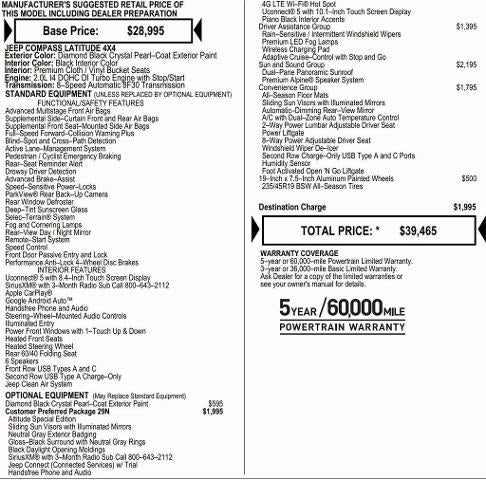 2026 Jeep Compass COMPASS LATITUDE ALTITUDE 4X4