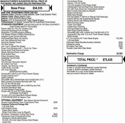 2026 RAM Ram 3500 RAM 3500 TRADESMAN CREW CAB 4X4 8' BOX