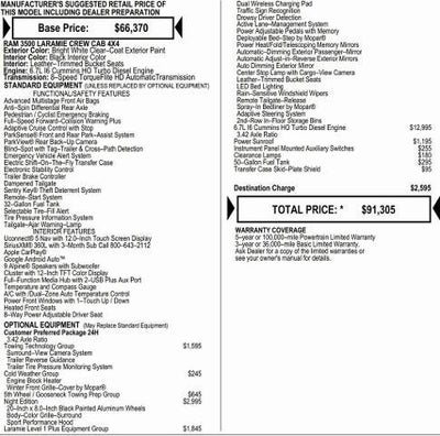 2026 RAM Ram 3500 RAM 3500 LARAMIE CREW CAB 4X4 8' BOX