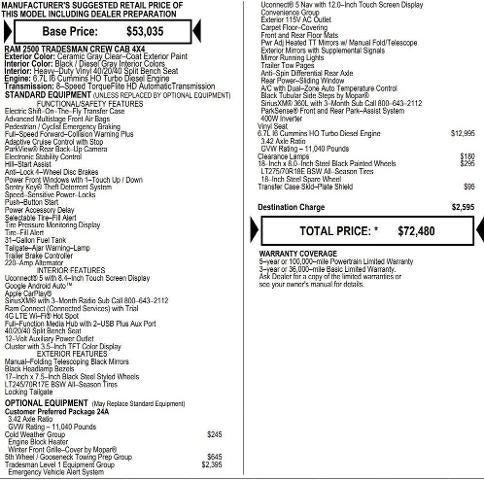 2026 RAM Ram 2500 RAM 2500 TRADESMAN CREW CAB 4X4 6'4' BOX