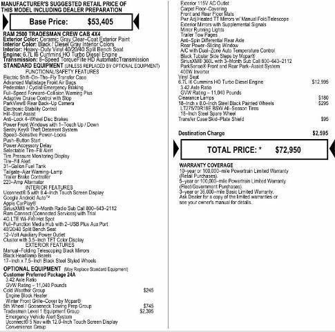 2026 RAM Ram 2500 RAM 2500 TRADESMAN CREW CAB 4X4 6'4' BOX