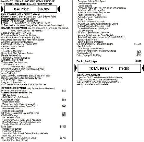 2026 RAM Ram 2500 RAM 2500 BIG HORN CREW CAB 4X4 6'4' BOX