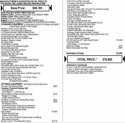 2026 RAM Ram 2500 RAM 2500 BIG HORN CREW CAB 4X4 6'4' BOX