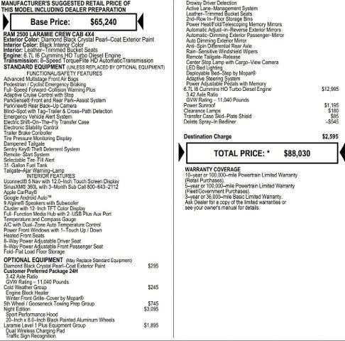 2026 RAM Ram 2500 RAM 2500 LARAMIE CREW CAB 4X4 6'4' BOX