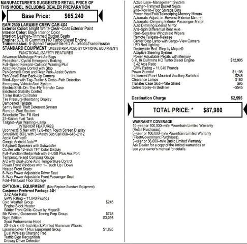 2026 RAM Ram 2500 RAM 2500 LARAMIE CREW CAB 4X4 6'4' BOX