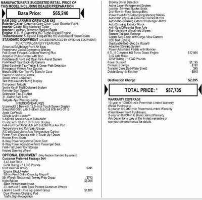 2026 RAM Ram 2500 RAM 2500 LARAMIE CREW CAB 4X4 6'4' BOX
